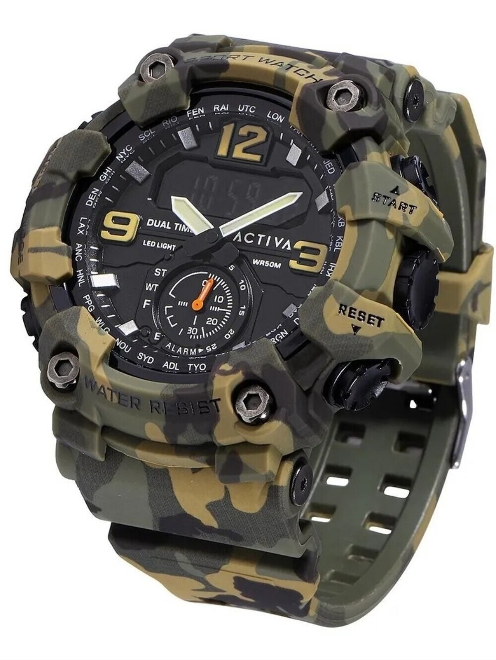 NWT Activa X Invicta BlackOps Digital Men's Watch - 56mm. Camoflage ACW1637-004